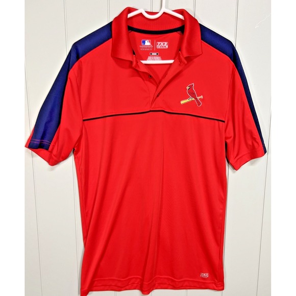 St Louis Cardinals MLB Polo Shirt Red Short Sleeve Baseball Men's Medium - Picture 6 of 6